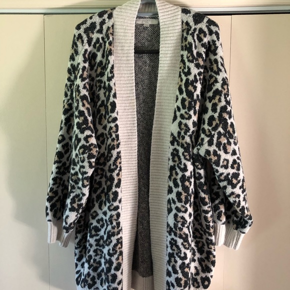 LOFT Sweaters - Loft Plus Animal Print Cardigan